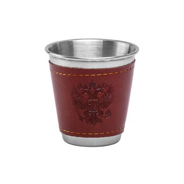 Стопка Helios Герб в коже HS-XB-1A (60 мл)