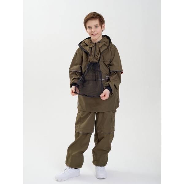Костюм детский Huntsman Антигнус-люкс (с ловушками и пыльниками) хаки, тк. смесовая сорочка