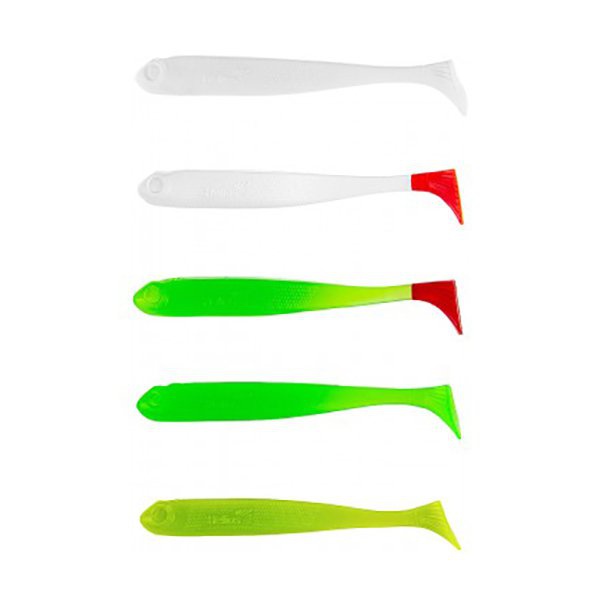 Набор приманок Helios Jumbo 4,95"/12.5 см (MIX 5 цветов, 100шт)