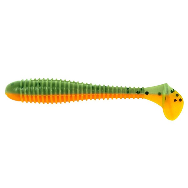 Виброхвост Helios Catcher 2,75"/7 см (7 шт) pepper green & orange