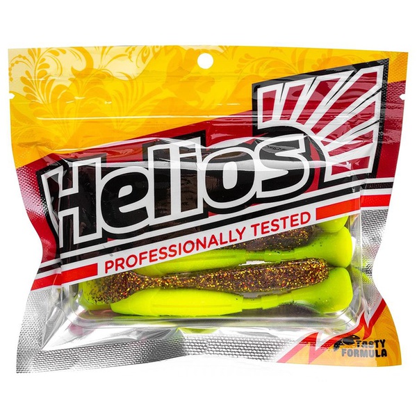Виброхвост Helios Chubby 3,55"/9 см (5 шт) golden lime