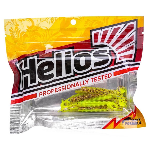 Виброхвост Helios Liny Catcher 2,35"/6 см (12 шт) golden lime
