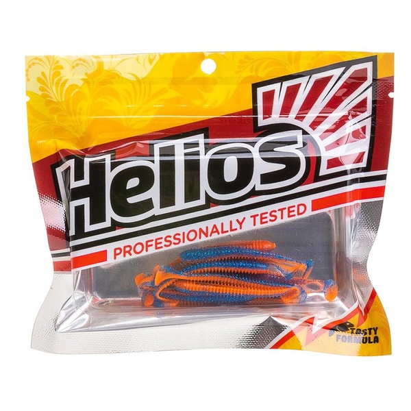 Виброхвост Helios Liny Catcher 2,35"/6 см (12 шт) star blue & orange