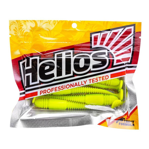 Виброхвост Helios Minoga 3,75"/9.5 см (5 шт) golden lime