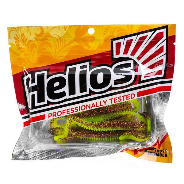 Виброхвост Helios Shaggy 3,35"/8,5 см (5 шт) golden lime