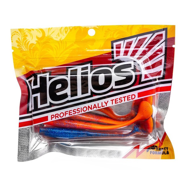 Виброхвост Helios Zander 4"/10,2 см (5 шт) star blue & orange