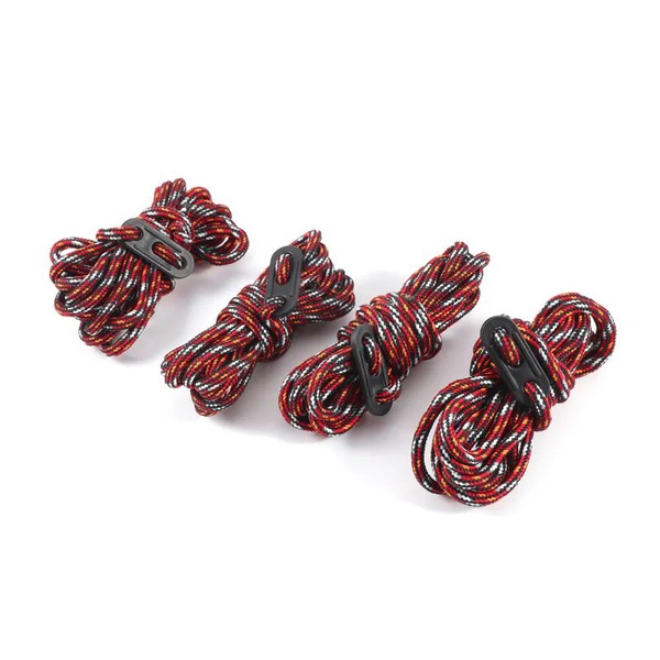 Оттяжки Следопыт светоотражающие с натяжителем 2,5 м (4шт) красный/оранжевый/чёрный