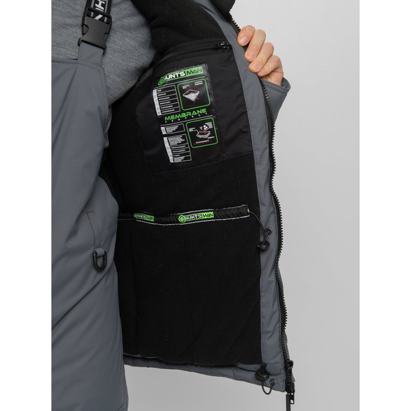 Костюм зимний Huntsman Yukon Ice серый/чёрный, тк. Breathable