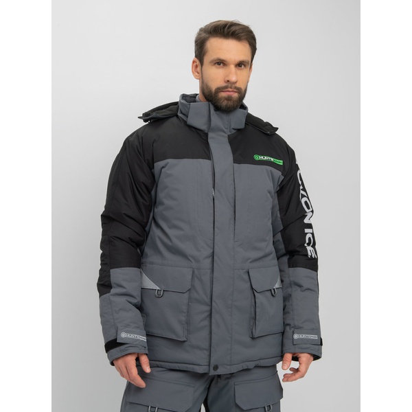 Костюм зимний Huntsman Yukon Ice серый/чёрный, тк. Breathable