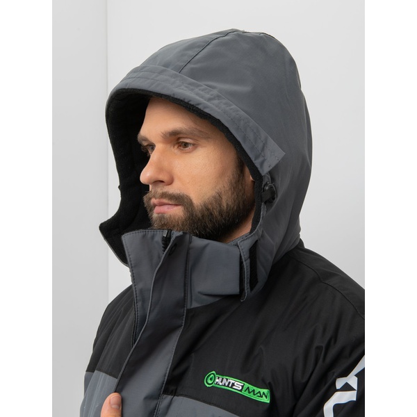 Костюм зимний Huntsman Yukon Ice серый/чёрный, тк. Breathable