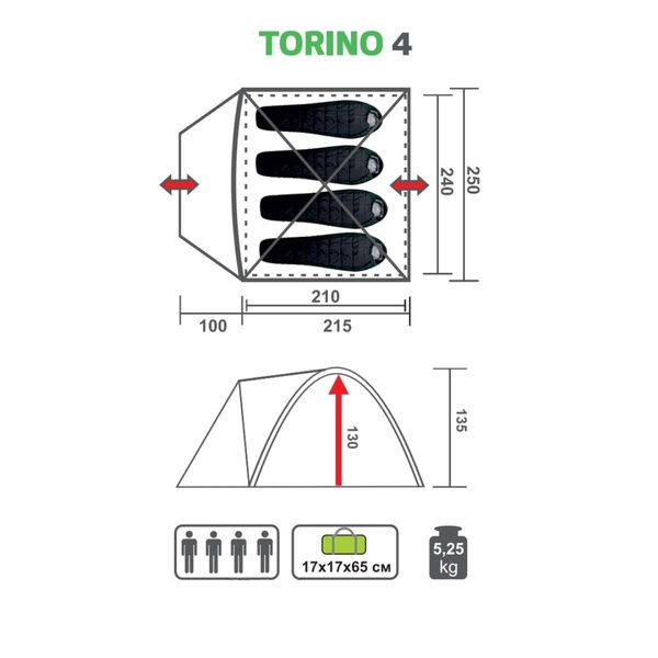 Палатка Premier Fishing Torino-4 зеленый