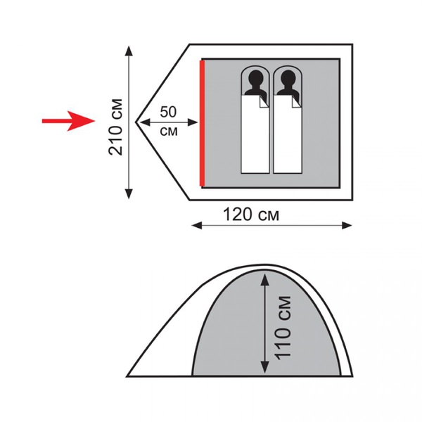 Палатка Totem Trek 2 (V2)