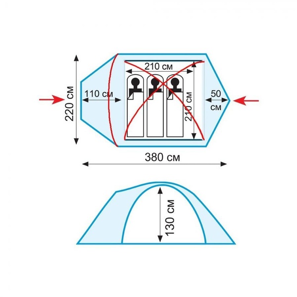 Палатка Tramp Mountain 3 V2 зелёный