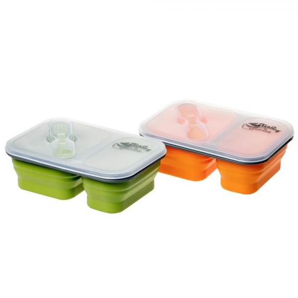 Контейнер складной Tramp 0.9 л (2 отсека, с ловилкой) оранжевый