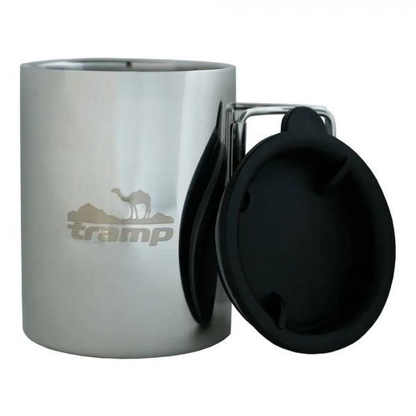Термокружка Tramp TRC-137 (со складными ручками и поилкой) стальной, 0,4 л