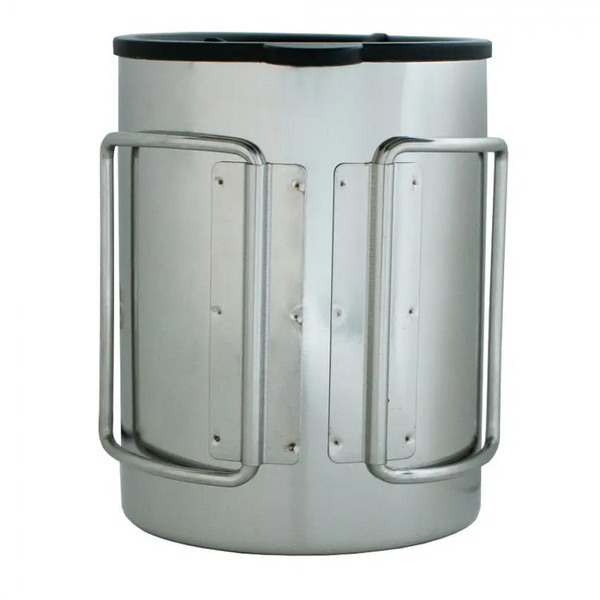 Термокружка Tramp TRC-137 (со складными ручками и поилкой) стальной, 0,4 л