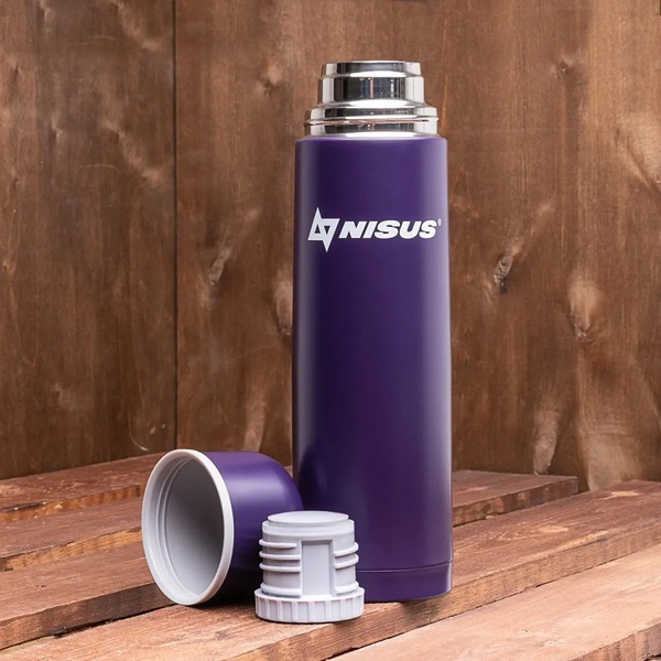 Термос Nisus NA.TM-045-O (узкое горло, ситечко, 1 л) темно-фиолетовый