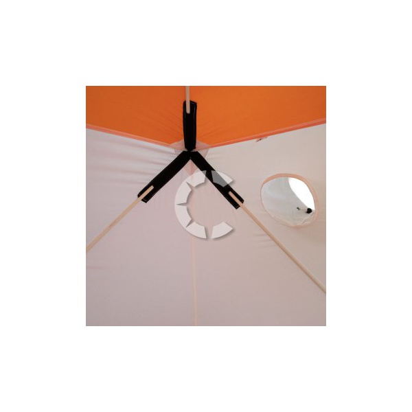 Палатка зимняя Следопыт Куб 1,5 х 1,5 м (1 слой) бело-оранжевый, Oxford 240D