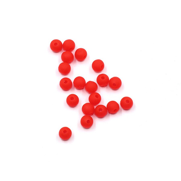 Бусина фидерная Namazu Soft Beads (PVC, круглая, 20 шт.) красный, d-5 мм