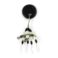 Стопор с вертлюгом Namazu Rolling Swivel Pearl Beads and Olive Rubber Stopper S (уп. 4 шт)
