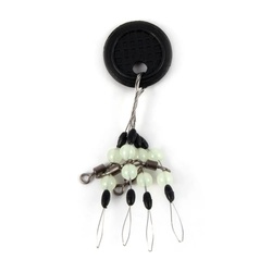 Стопор с вертлюгом Namazu Rolling Swivel Pearl Beads and Olive Rubber Stopper S (уп. 4 шт)