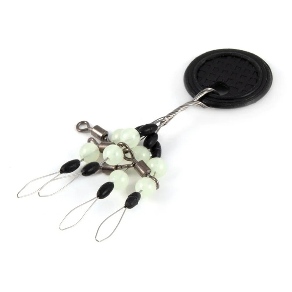 Стопор с вертлюгом Namazu Rolling Swivel Pearl Beads and Olive Rubber Stopper S (уп. 4 шт)