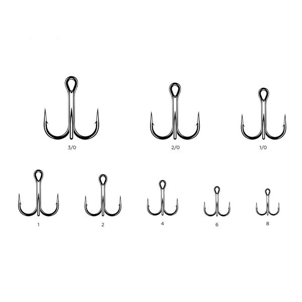 Крючок-тройник Namazu Round Treble (BN, 50 шт) №1/0