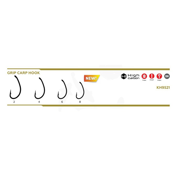 Крючок KOI Grip Carp Hook (BN, 10 шт) №2