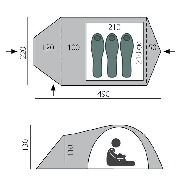 Палатка BTrace Trail 3