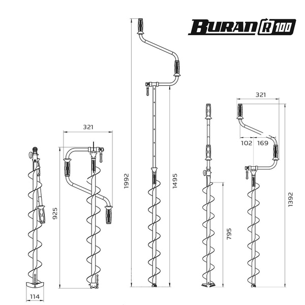 Ледобур Тонар Buran (правое вращение) 100 R