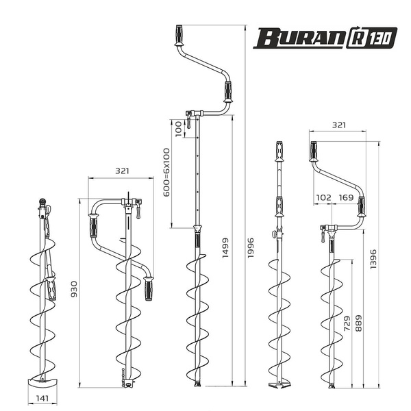 Ледобур Тонар Buran (правое вращение) 130 R