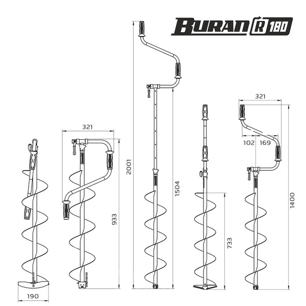 Ледобур Тонар Buran (правое вращение) 180 R