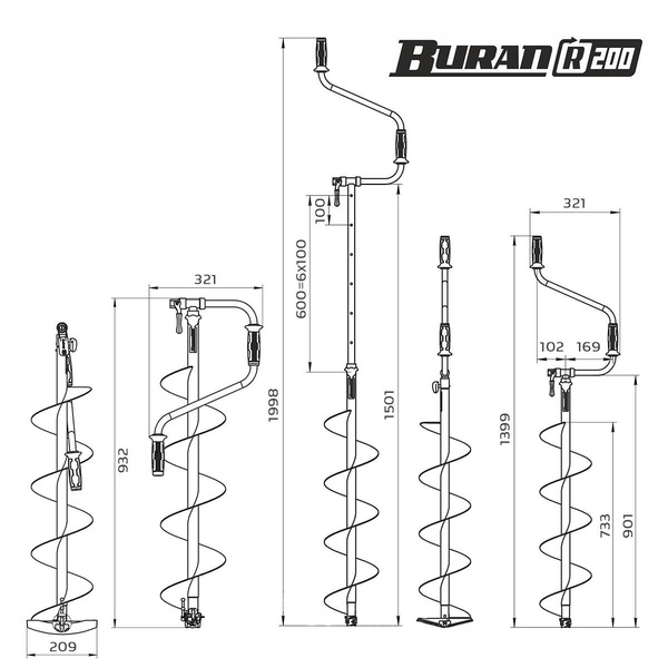 Ледобур Тонар Buran (правое вращение) 200 R