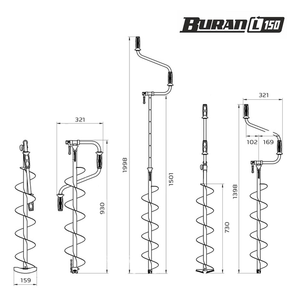 Ледобур Тонар Buran (левое вращение) 150 L