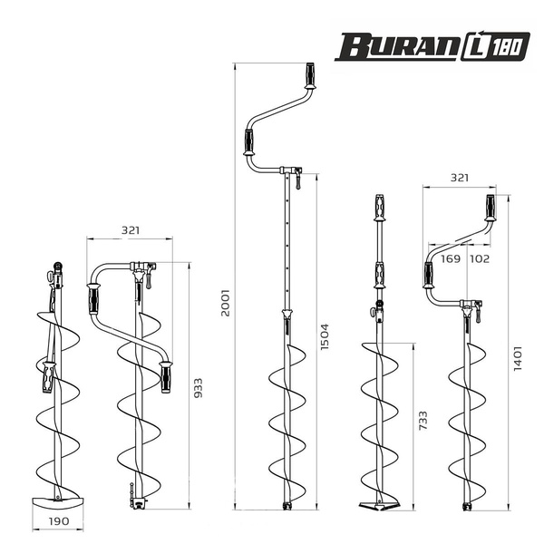 Ледобур Тонар Buran (левое вращение) 180 L