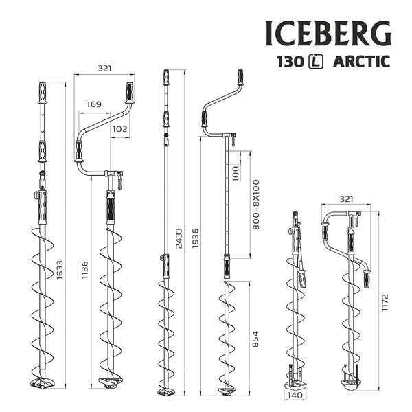 Ледобур Тонар Iceberg - Arctic 130L-1900 v3.0 (левое вращение)
