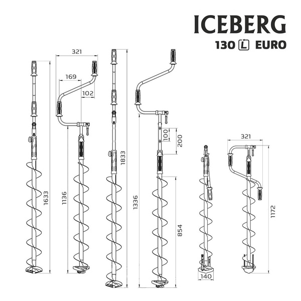 Ледобур Тонар Iceberg - Euro 130L-1300 v3.0 (левое вращение)