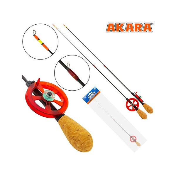 Удочка зимняя Akara HFTC-1C с катушкой (хлыст моно жёсткий Hi Carbon)