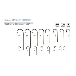 Крючки Волжанка Aberdeen (10 шт/уп) # 3/0
