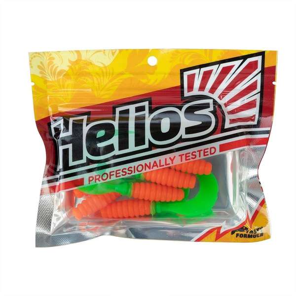 Твистер Helios Credo 2,35"/6,0 см (7шт/уп) оранжевый/зеленый