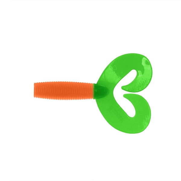 Твистер Helios Credo Double Tail 1,96"/5 см (10шт/уп) оранжевый/зеленый