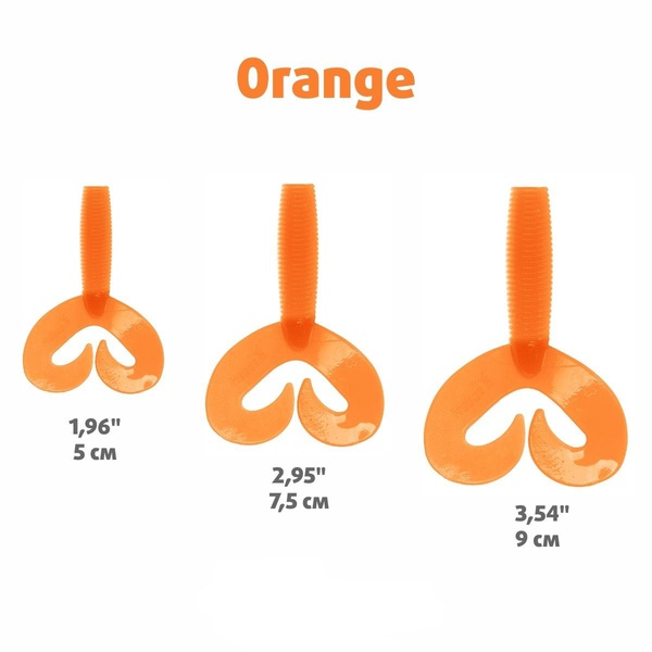Твистер Helios Credo Double Tail 1,96"/5 см (10шт/уп) оранжевый