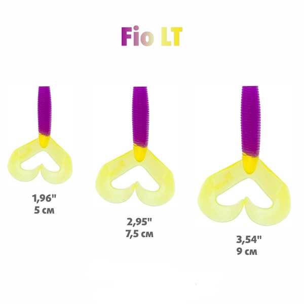 Твистер Helios Credo Double Tail 3,54"/9 см (5шт/уп) Fio LT