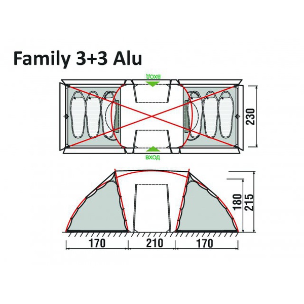 Палатка RockLand Family 3+3 Alu