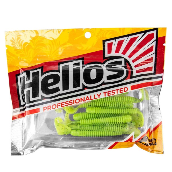 Твистер Helios Credo Long Body 2,95"/7,5 см (12шт/уп) перец/лайм