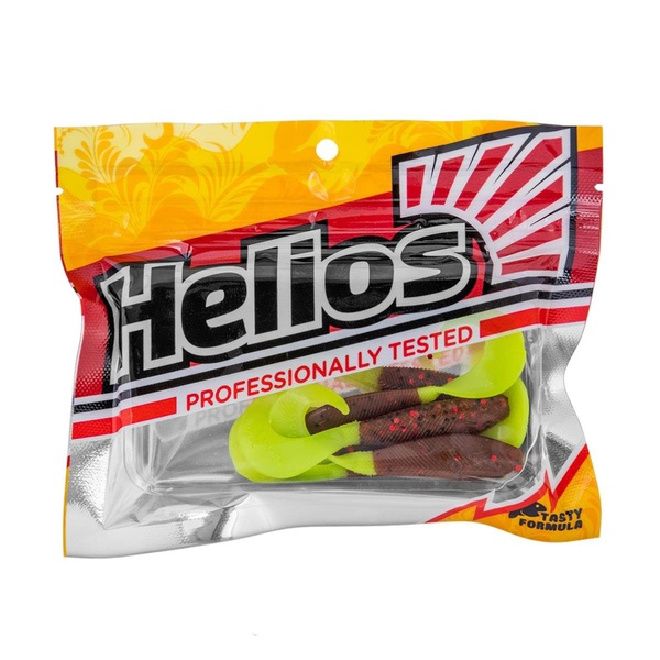 Твистер Helios Hybrid 2,75"/7,0 см (7шт/уп) ржавое золото/лайм