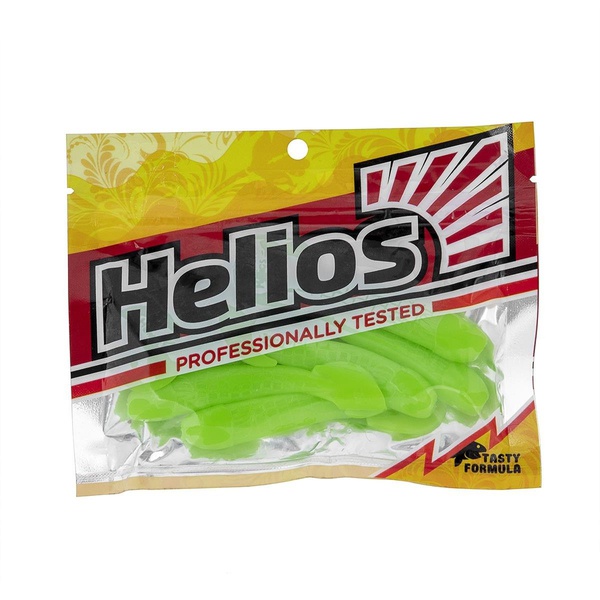 Твистер Helios Long Hybrid 3,55"/9,0 см (7шт/уп) лайм