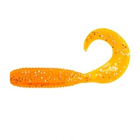 Твистер Helios Tiny Credo 1,55"/4 см (12шт/уп) оранжевый/блестки