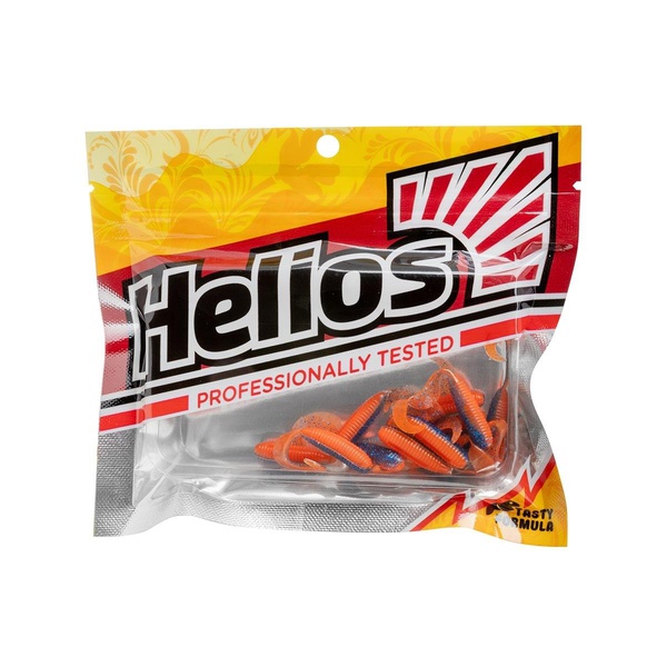 Твистер Helios Tiny Credo 1,55"/4 см (12шт/уп) звездный синий/оранжевый