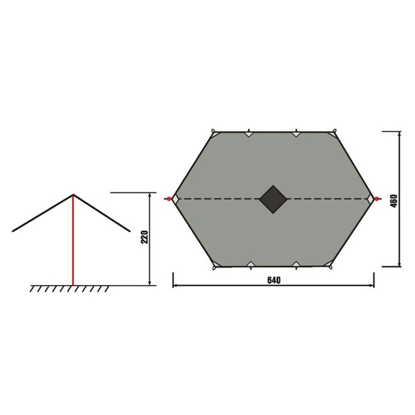 Тент RockLand 460х640 на стойках
